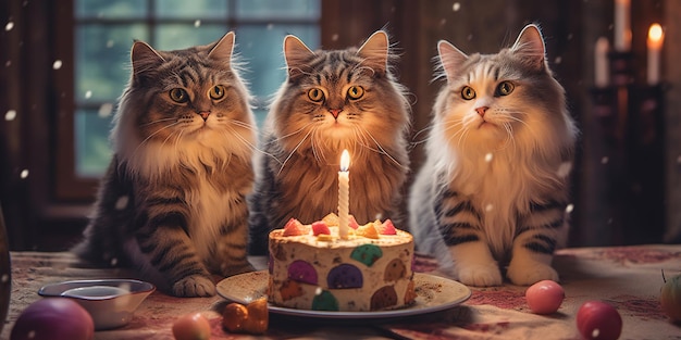 Photo un gâteau d'anniversaire avec des bougies