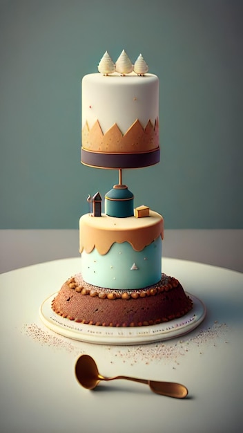 Un gâteau d'anniversaire délicieux et mignon.