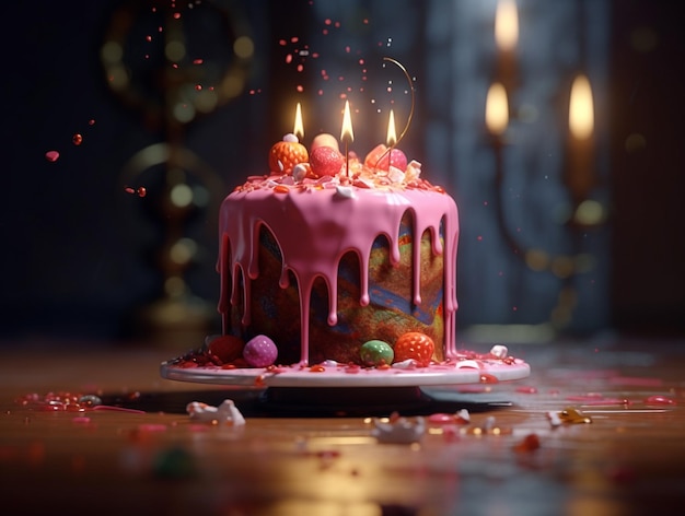 Gâteau d'anniversaire Dessert sucré généré par l'IA