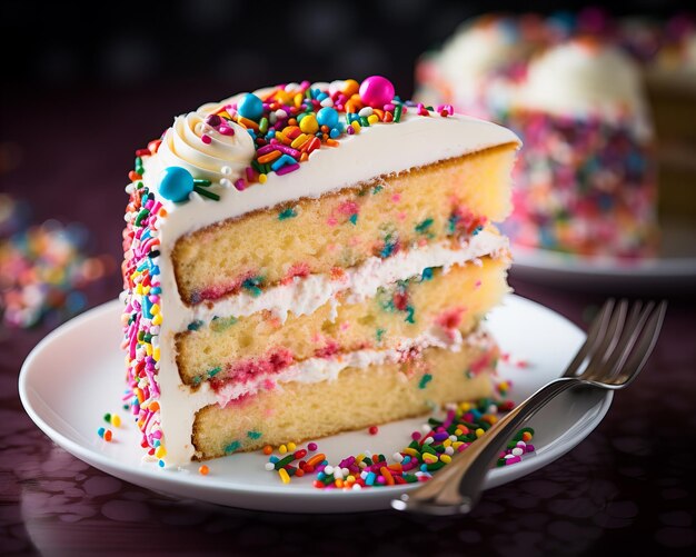 Photo un gâteau d'anniversaire avec des éclaboussures colorées
