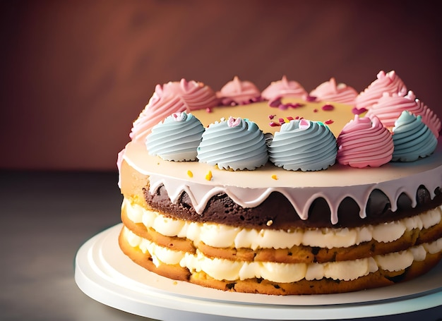 gâteau d'anniversaire gâteau sucré pour une surprise anniversaire pour anniversaire et célébration