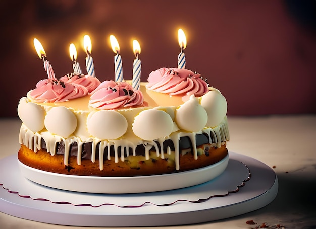 gâteau d'anniversaire gâteau sucré pour une surprise anniversaire pour anniversaire et célébration