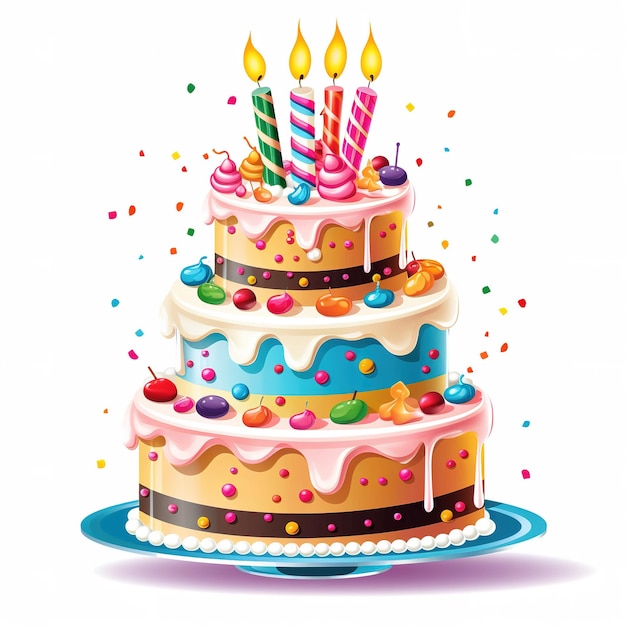 Illustration De Gâteau D'anniversaire / 5 Ans Illustration de Vecteur -  Illustration du anniversaire, dessert: 161228786