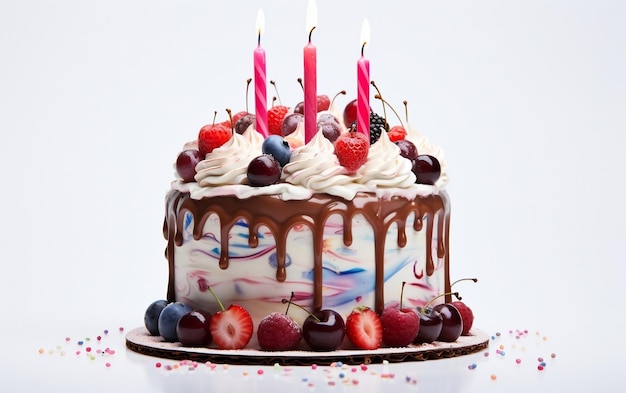Gâteau d'anniversaire isolé AI