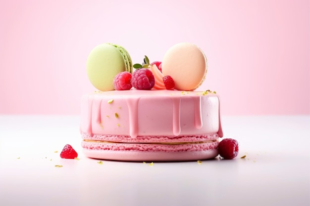 Un gâteau d'anniversaire mignon et coloré, de la nourriture douce, une IA générative.