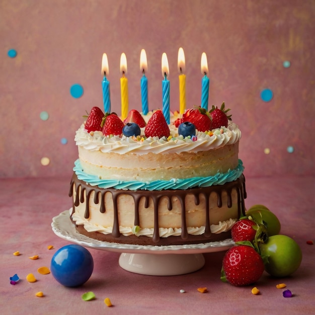 gâteau d'anniversaire mignon pour la célébration d'un anniversaire