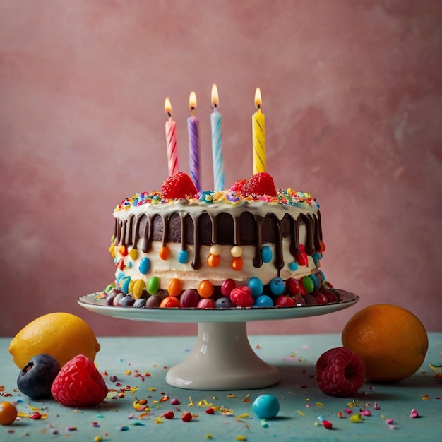 gâteau d'anniversaire mignon pour la célébration d'un anniversaire