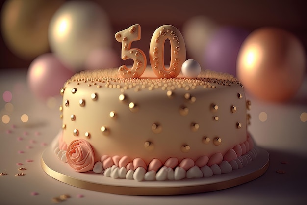 Gâteau d'anniversaire savoureux pour enfants Illustration AI Générative