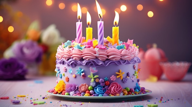 Photo un gâteau d'anniversaire