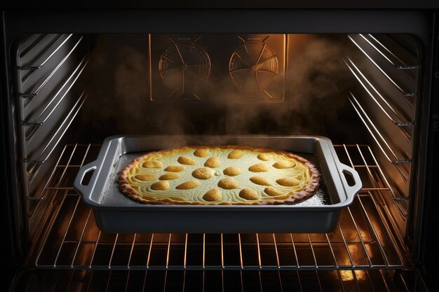 Photo gâteau apfelkuchen au four sur une plaque de cuisson