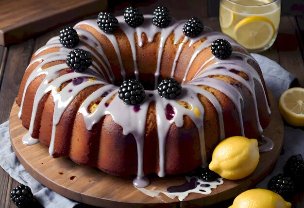 Un gâteau au Blackberry Bundt vibrant