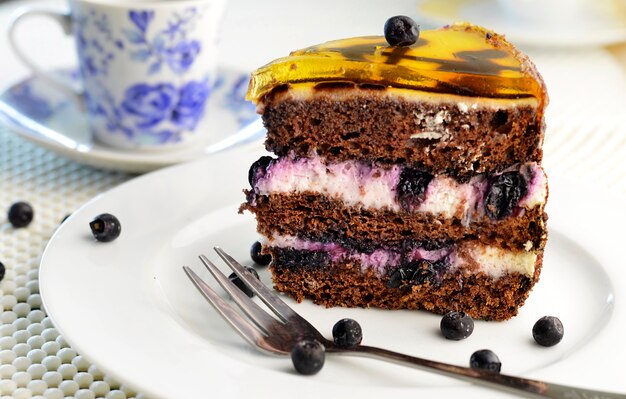 gâteau au chocolat aux myrtilles