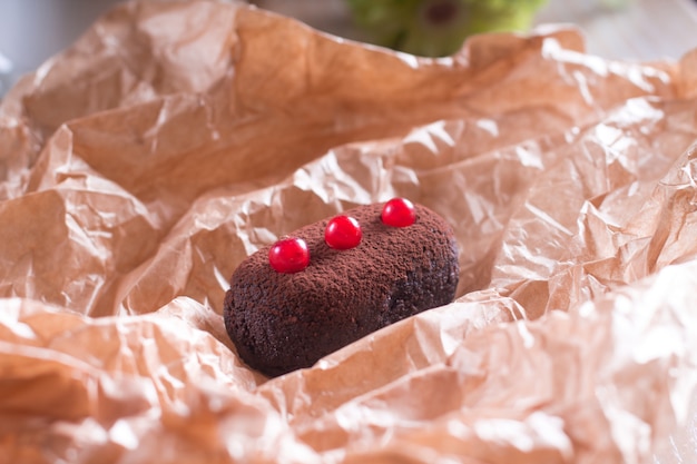 Photo gâteau au chocolat et aux truffes russes