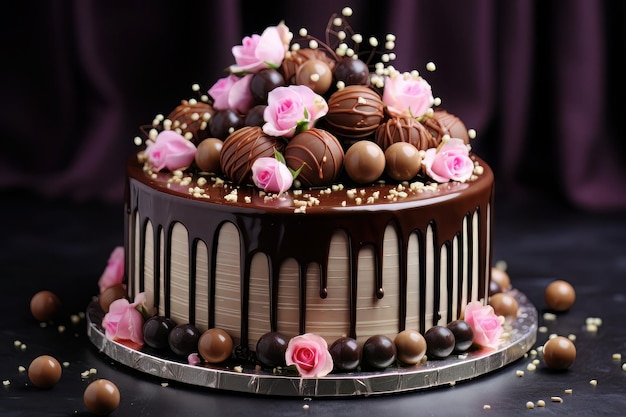 gâteau au chocolat avec bonbon