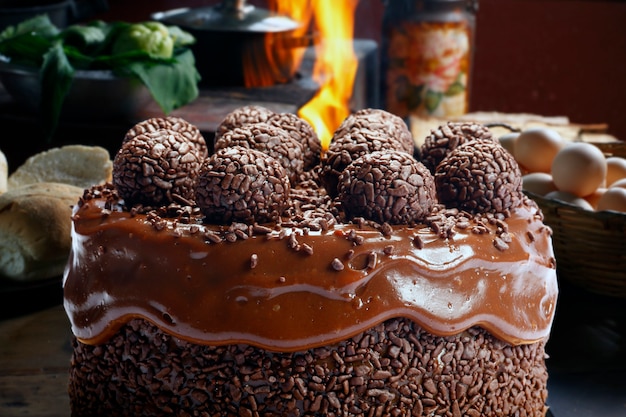 Gâteau au chocolat avec bonbon