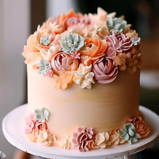 Gâteau au chocolat décoré de biscuits aux myrtilles et de chocolat