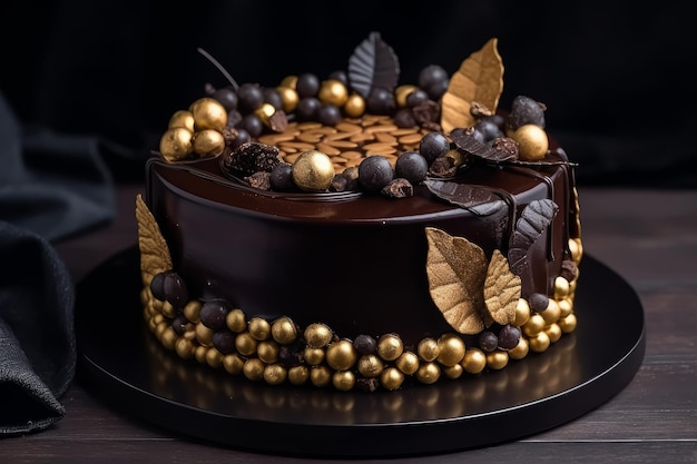 Gâteau au chocolat doré Générer Ai