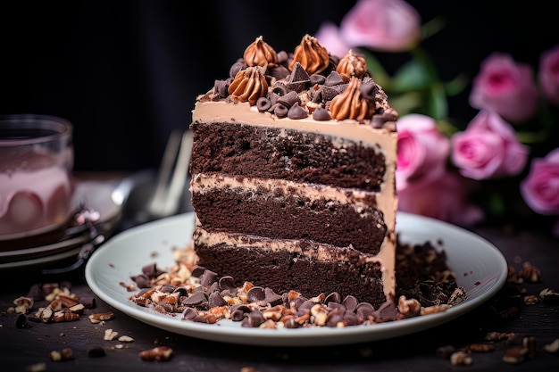 Gâteau au chocolat avec glaçage aux patates douces liste de desserts végétaliens photographie culinaire