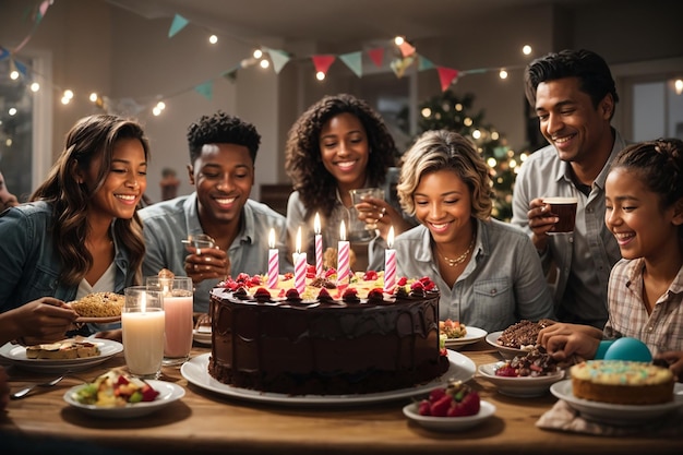 Gâteau au chocolat gratuit avec de la crème fouettée et des fruits