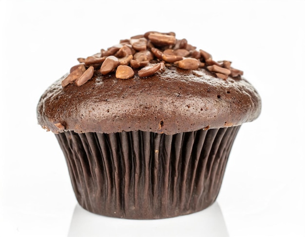 Un gâteau au chocolat isolé sur fond blanc