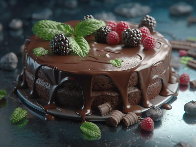 Gâteau au chocolat à la menthe