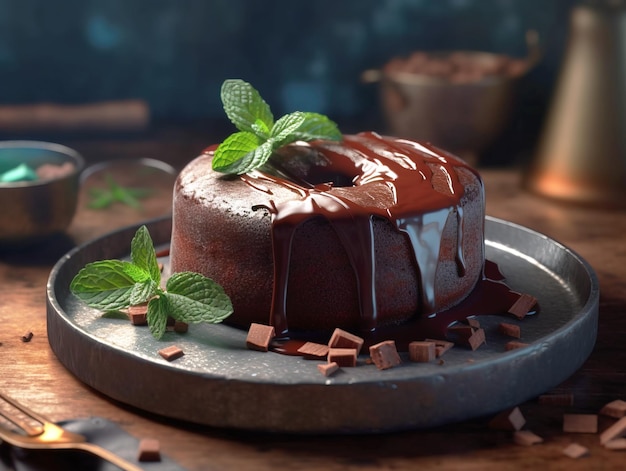 Gâteau au chocolat à la menthe