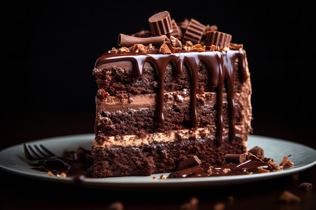 Gâteau au chocolat avec une touche artistique