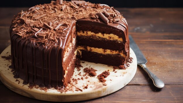 Un gâteau au chocolat.