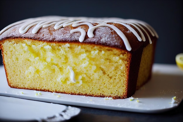 Gâteau au citron avec glaçage gâteau maison aux agrumes