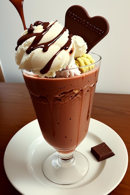 Gâteau au cornet de crème glacée au chocolat, collation au thé de l'après-midi, délicieuse boisson délicieuse, fond d'écran