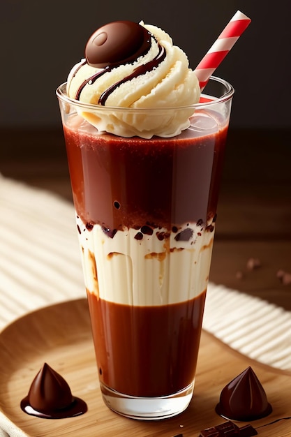 Gâteau au cornet de crème glacée au chocolat, collation au thé de l'après-midi, délicieuse boisson délicieuse, fond d'écran