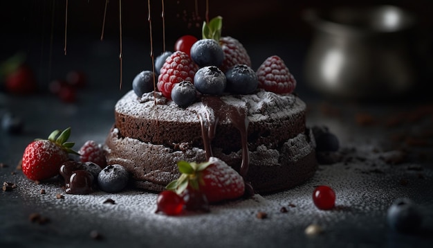 Gâteau au fromage aux baies fraîchement cuit, une indulgence gastronomique générée par l'IA