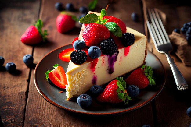 Gâteau au fromage fait maison avec des produits frais