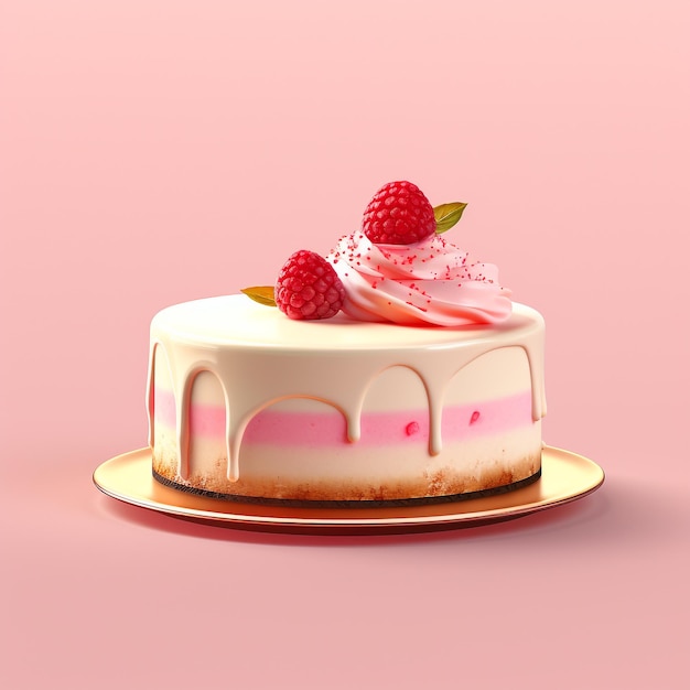 Gâteau au fromage avec fond blanc et rose