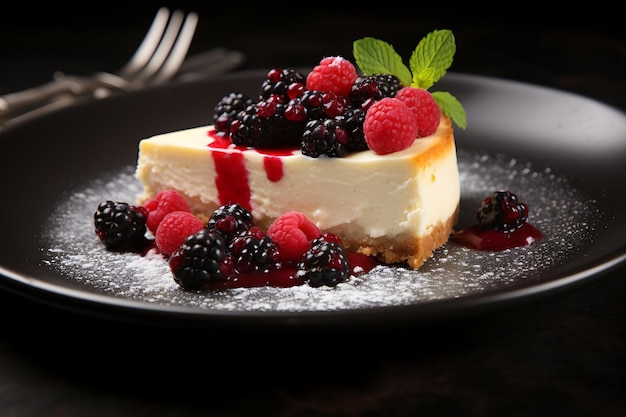 Gâteau au fromage avec garniture de baies