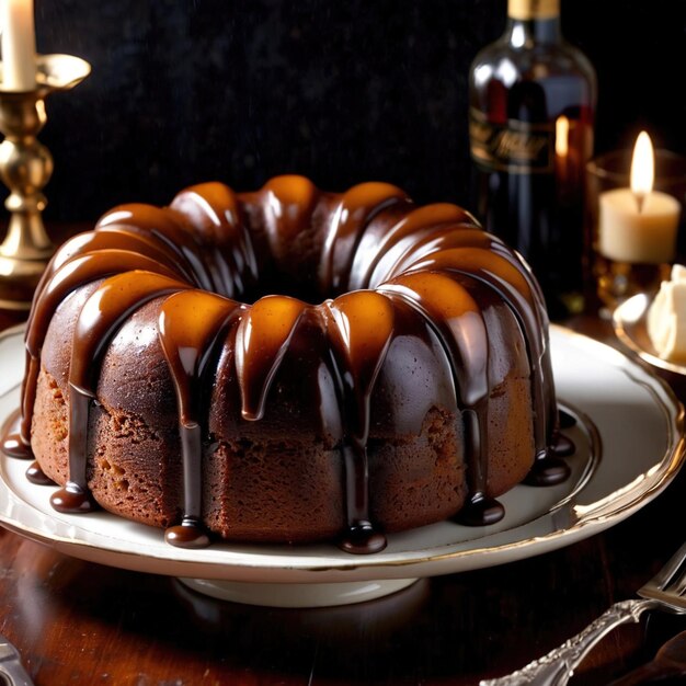 Photo gâteau au rhum gâteau sucré populaire traditionnel