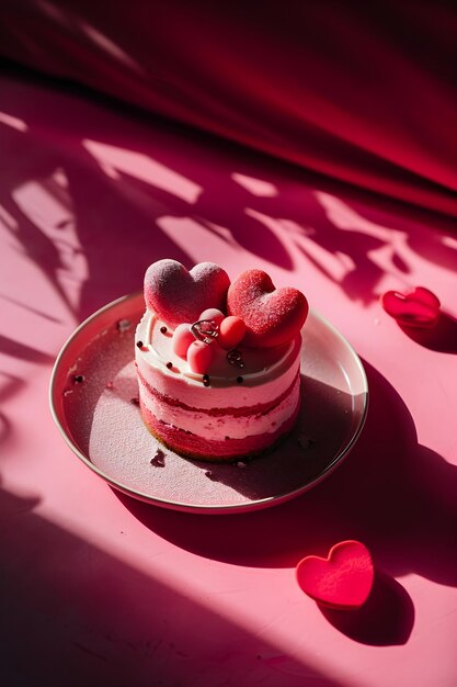 Gâteau aux baies douces pour la Saint-Valentin ou l'anniversaire Concept de célébration Aime et romantisme