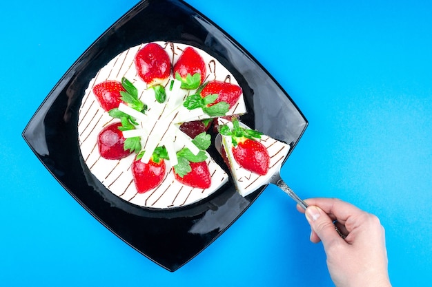 Gâteau aux fraises à la crème de vanille