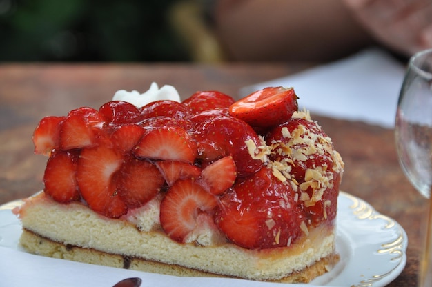 Photo le gâteau aux fraises