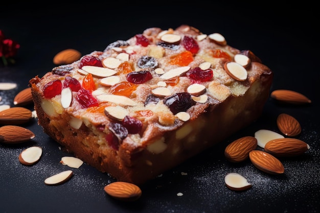 Gâteau aux fruits dessert aux amandes