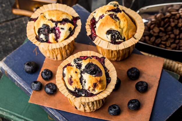 Gâteau aux muffins aux bleuets frais