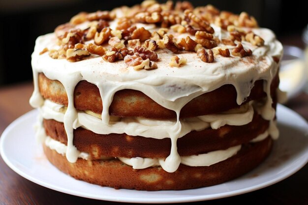 Un gâteau à la banane et aux noix