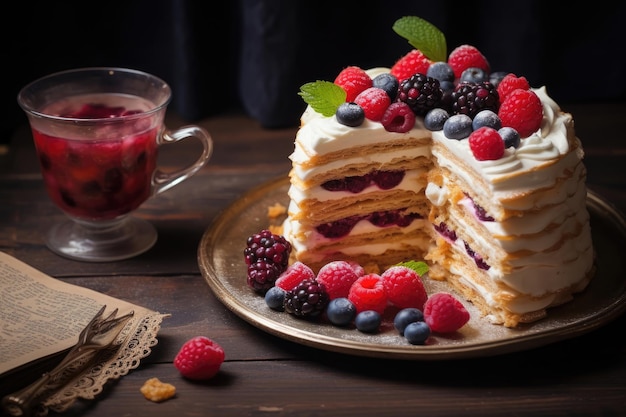 Gâteau biscuit décoré de baies