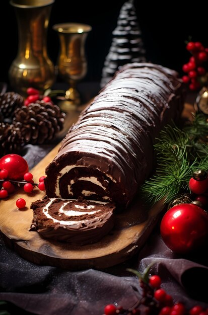 Photo gâteau de bûches de noël