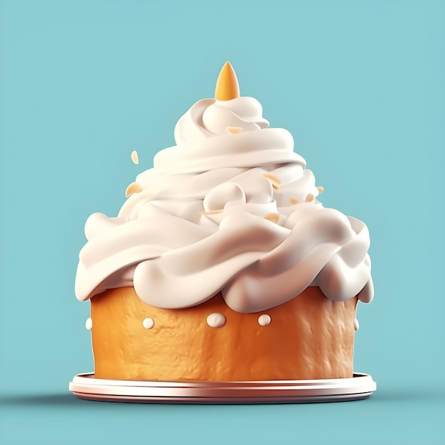 Photo un gâteau avec de la chantilly dessus