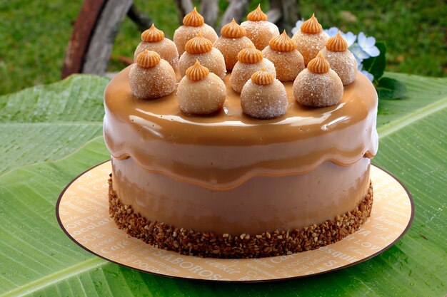 Gâteau couvert au lait sucré