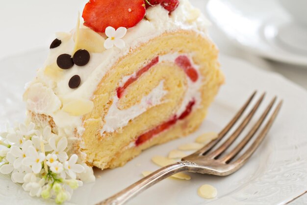 Gâteau à la crème aux fraises