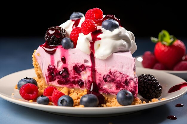 Gâteau à la crème glacée au fromage aux baies