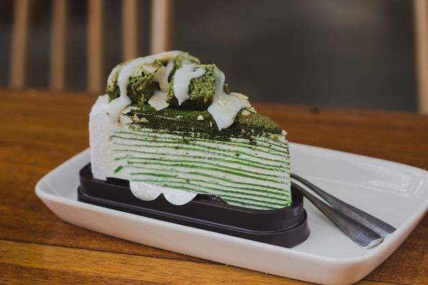 Gâteau De Crêpe Au Thé Vert