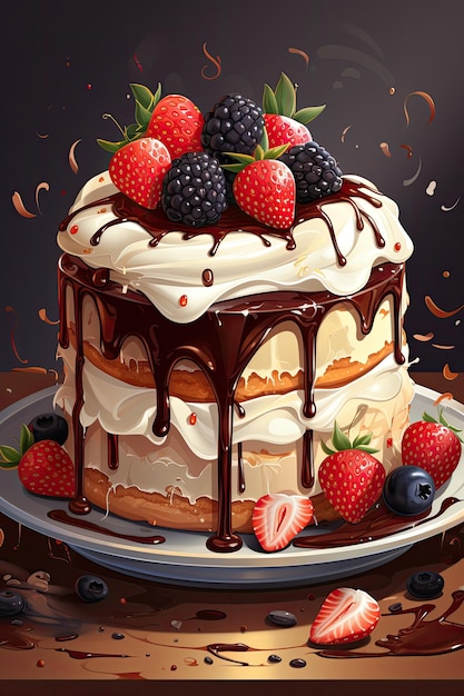 gâteau dans l'illustration vectorielle de style